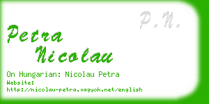 petra nicolau business card